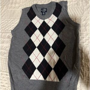 Children’s Place Boy Sweater Vest Gray Argyle Size S 5/6 ** EUC**